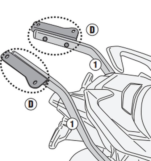 Adaptador portaequipajes S. GSX S1000GT (22>) para maleta GIVI