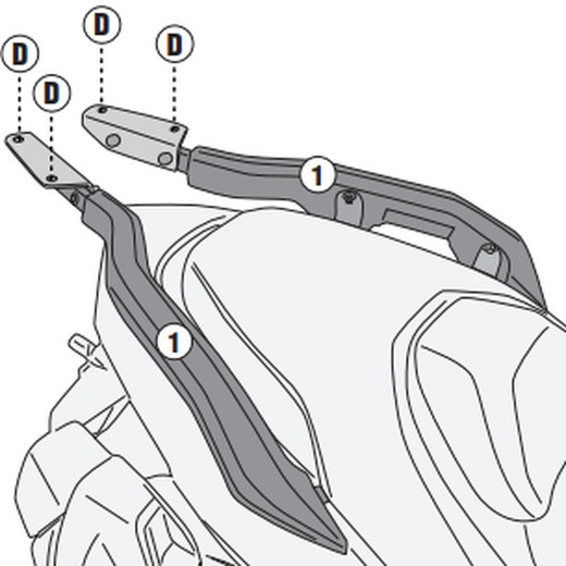 Adaptador posterior T-MAX 560 22> para maleta MONOKEY® o MONOLOCK®