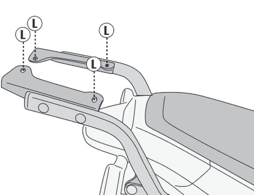 Adaptador baúl  leoncino 125 (22>)  para maleta MONOLOCK