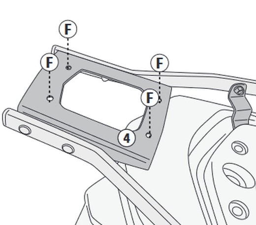 Adaptador posterior WOTTAN Storm T 125 (22) para maleta MONOLOCK®