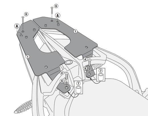 Adaptador baúl BMW F800GT 13>19/ F800R 15>19/F800st 06>16