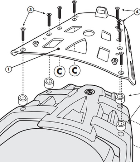 Adaptador baúl  BMW R 1200 GS (04 > 12)