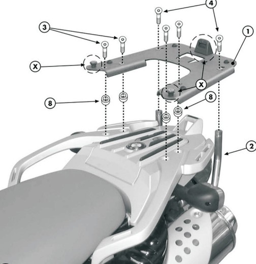 Fijación baúl BMW F 650 GS (04>07) y G 650 GS (11>17)