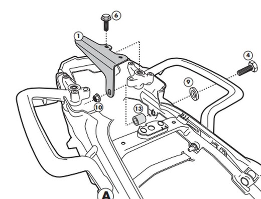 Adaptador baúl Tiger 800 / 800 XC / 800 XR (11 > 19)