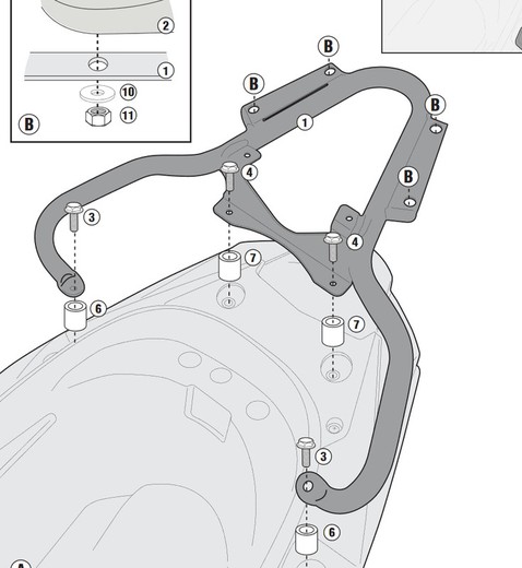 Soporte maleta kymco k-xct 125i-300i (13 > 17)