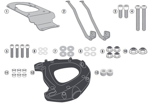 Soporte maleta p. Mp3 300 hpe 19>20/ yourban 125-300 (11 > 18)