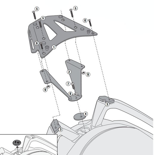 Soporte maleta bmw c 650 gt (12 > 20) givi sra5106