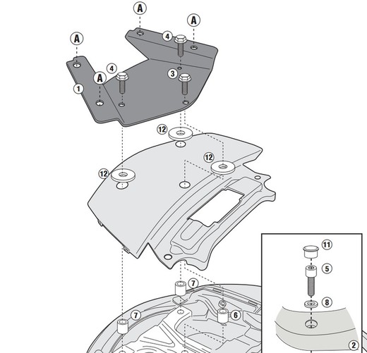 Adaptador maleta suzuki burgman 650 / 650 executive (13 > 20) givi sr3104