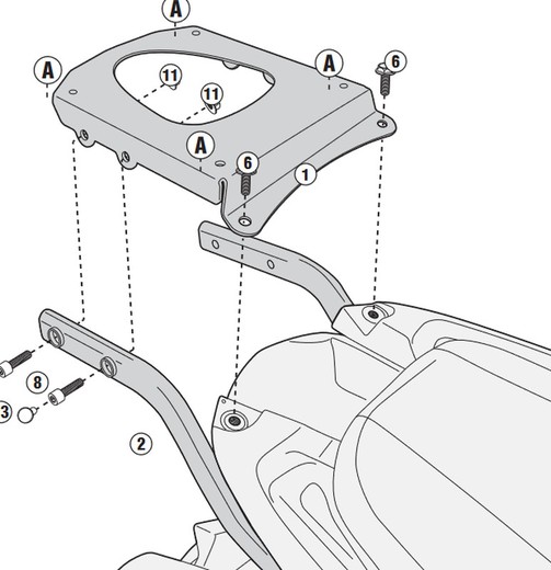 Portaequipajes tiger sport 1050 (13 > 20) givi