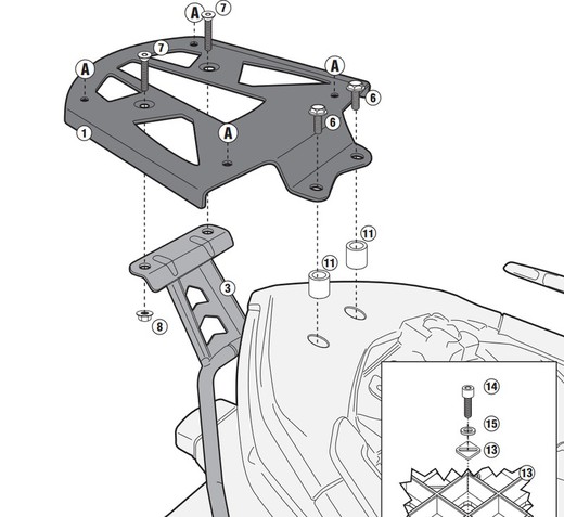 Adaptador monokey yamaha x-max 400 13>16