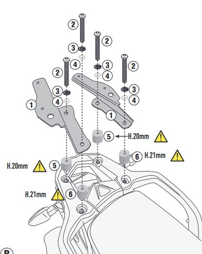 Adaptador parrilla triumph tiger 900 (20 > 21)