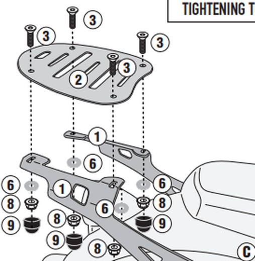 Adaptador portaequipajes  Royal Enfield Super Meteor 650 (23>)