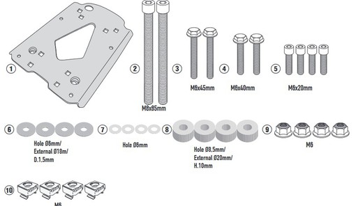 Soporte maleta benelli.trk502 x 20> y trk502 21>