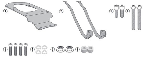 Soporte maleta p. Mp3 300 hpe 19>20/ yourban 125-300 (11 > 18) no incluye parrilla m5m