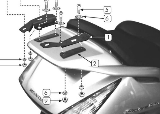 Soporte maleta givi sr19m honda silver wing-sw.400-600.01>09-09