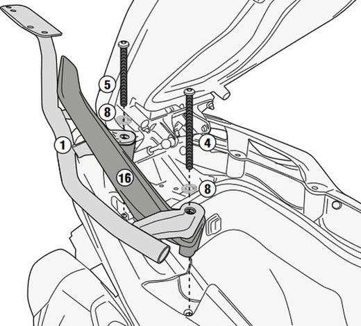 Adaptador parrilla givi yamaha.tmax 530 17>19