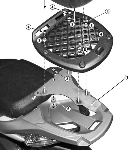 Adaptador parrilla Honda.sh.125 09>19 y SH 300i (15 > 20)