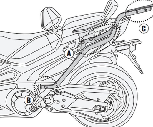 Adaptador parrilla KYMCO CV3 550 (22 > 23)