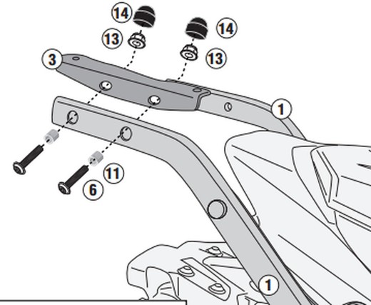 Adaptador parrilla Honda CB 750 Hornet (23>)