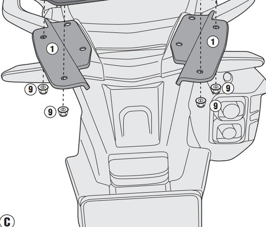 Aaptador baúl givi sr1144 crf1000l africa twin 16>117