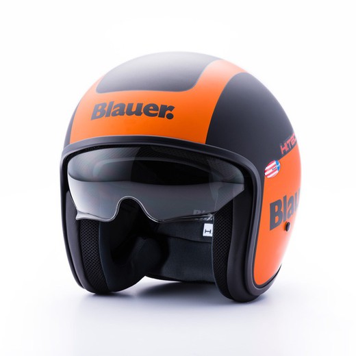 Casco blauer pilot 1.1 negro mate naranja