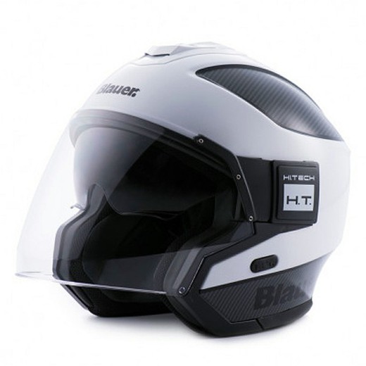 Casco Blauer Solo blanco carbono negro