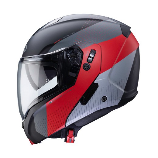 Casco caberg horus negro mate/rojo/antracita