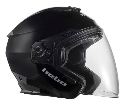 Casco hebo jet brooklyn negro brillo