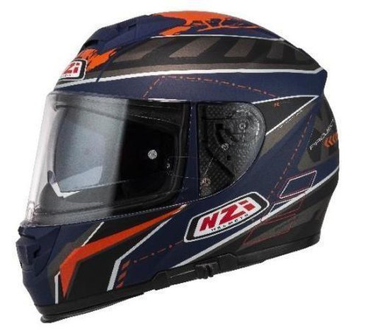 Casco integra nzi euros 2 project  azul antracita naranja mate