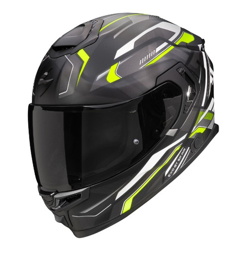 Casco Scorpion EXO-GT SP AIR AUGUSTA Negro mate-Gris- Amarillo neon