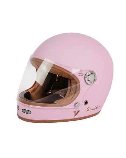 Casco integral retro By-City Roadster Rosa