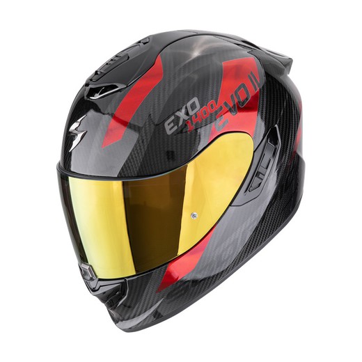 Casco Scorpion EXO-1400 EVO II Carbon Air Platted Negro-Rojo