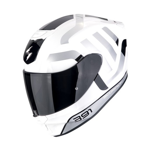 Casco Scorpion EXO-391 AROK Blanco-Negro-Plata