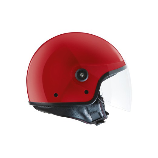 Casco jet Tucano EL JETTIN rojo primavera brillo