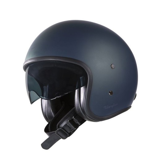 Casco Jet Gari G03X Fiberglass Azul Sucio Mate ECE 22.06.