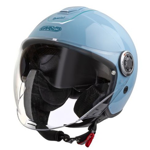 Casco Jet Gari G20 Evo Special Sunvisor Azul claro