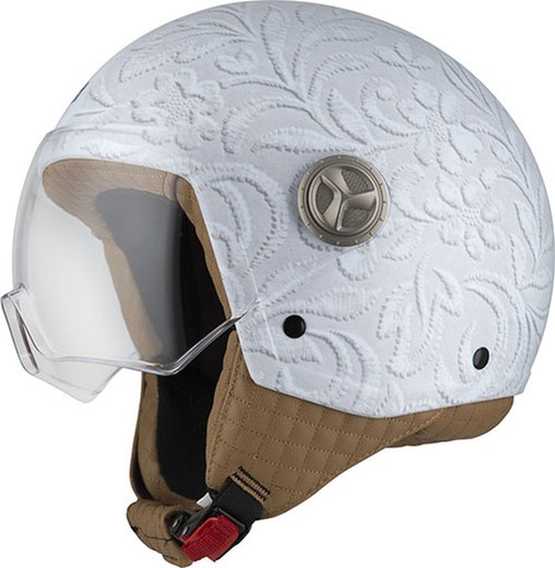 Casco jet nzi zeta 2 brocado white