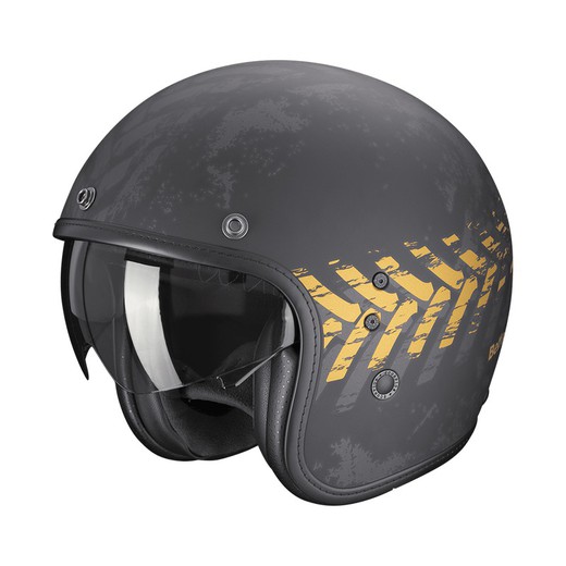 Casco jet Scorpion BELFAST NEVADA Negro mate-Oro