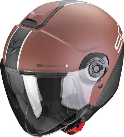 Casco Jet Scorpion Exo City II Carbo marron