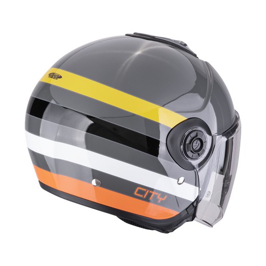 Casco Scorpion Exo City II BEE Gris-Amarillo-Negro.