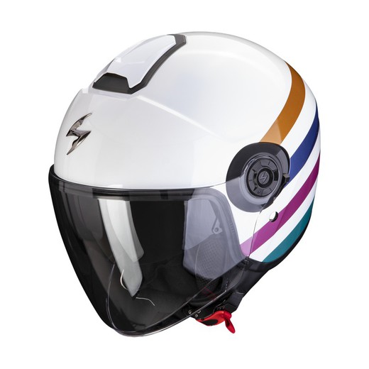 Casco Jet Scorpion Exo City II BEE  Blanco-Verde-Oro