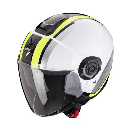 Casco Jet Scorpion Exo City II VEL Blanco-Amazillo neon