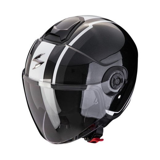 Casco Jet Scorpion Exo City II VEL Metal Negro-Blanco.