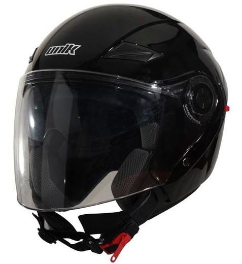 Casco jet unik cj-03 negro brillo