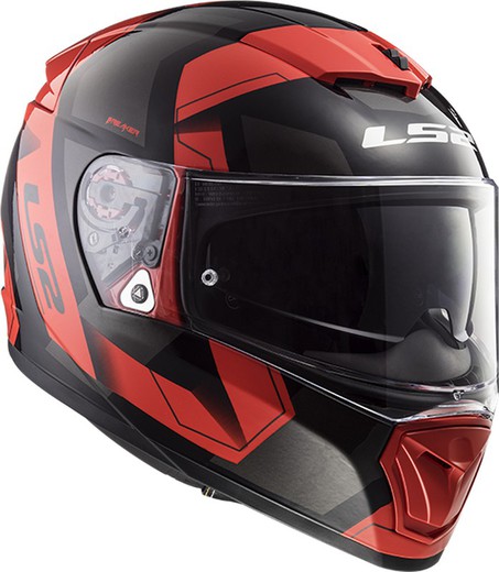 Casco ls2 breaker physics negro/rojo