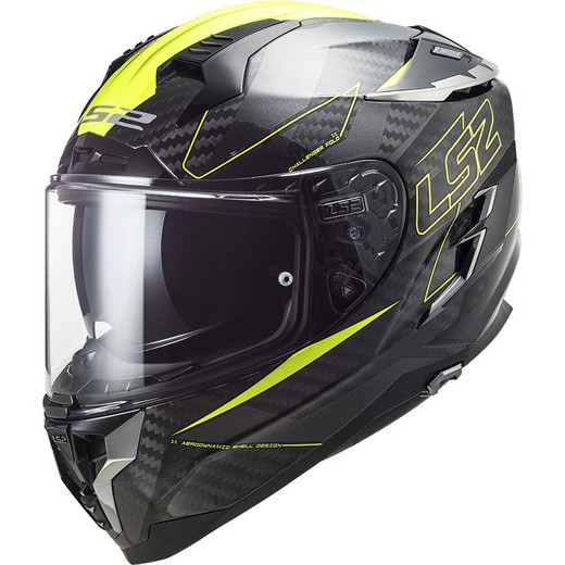 Casco ls2 Challenger Carbon FOLD amarillo ff327