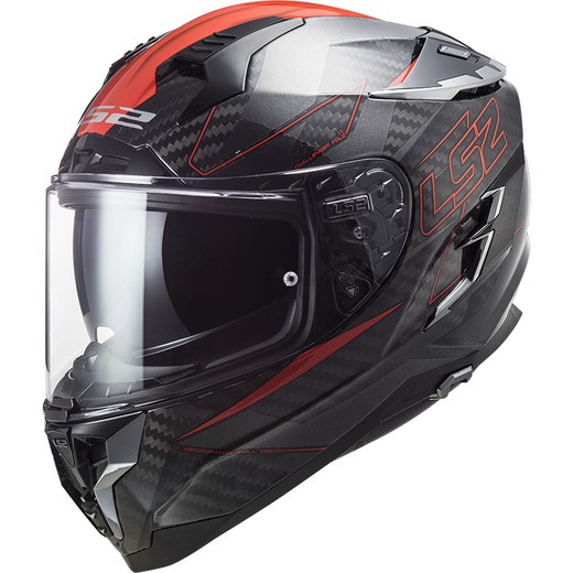 Casco ls2 Challenger Carbon FOLD rojo ff327