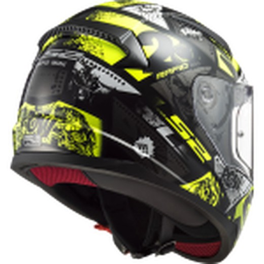 Casco ls2 rapid mini vignette negro/amarillo