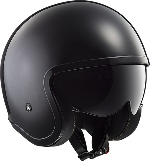 Casco ls2 spitfire solid negro brillo