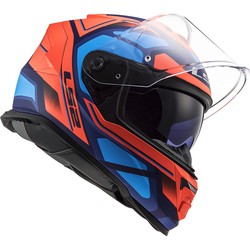 Casco Integral LS2 STORM FASTER Azul Mate-Naranja Fluo FF800 - Tienda Moto  Rider México